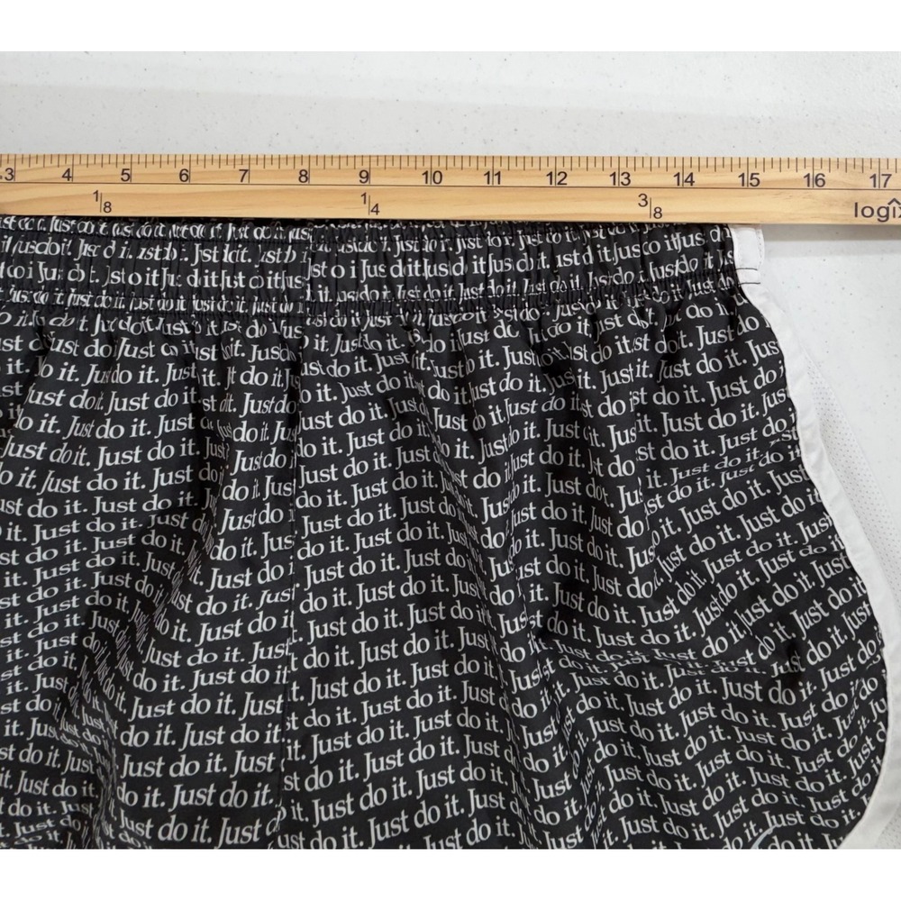 Nike Running Shorts XL Black White Just Do It Print Dri-FIT‎ Tempo Athletic - Picture 6 of 9